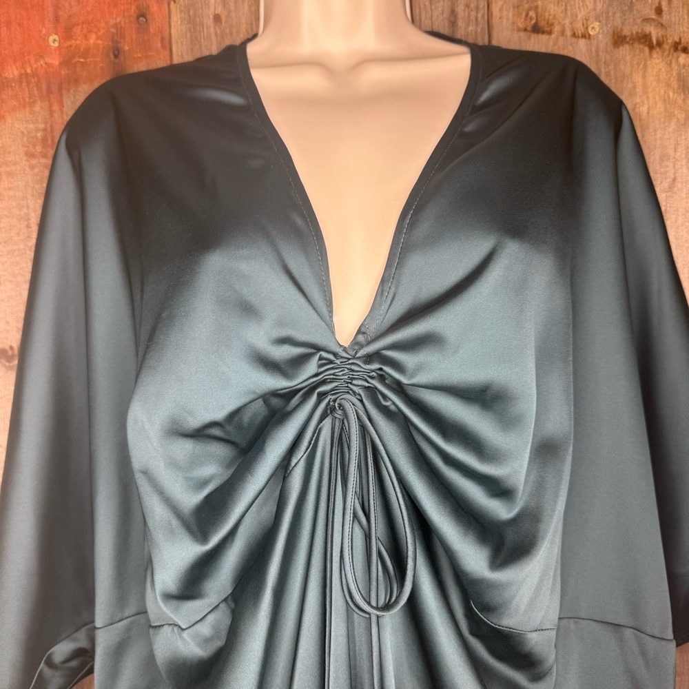ELAN Nayeli Slouchy Maxi Dress In Dark Teal size Small - Picture 5 of 12